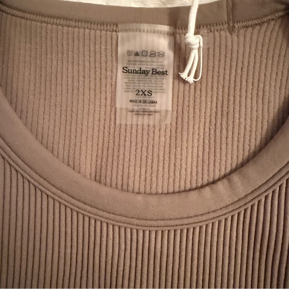 Sunday Best Ribbed Sundried Olive Crew Ribbed Tank - Picture 3 of 3